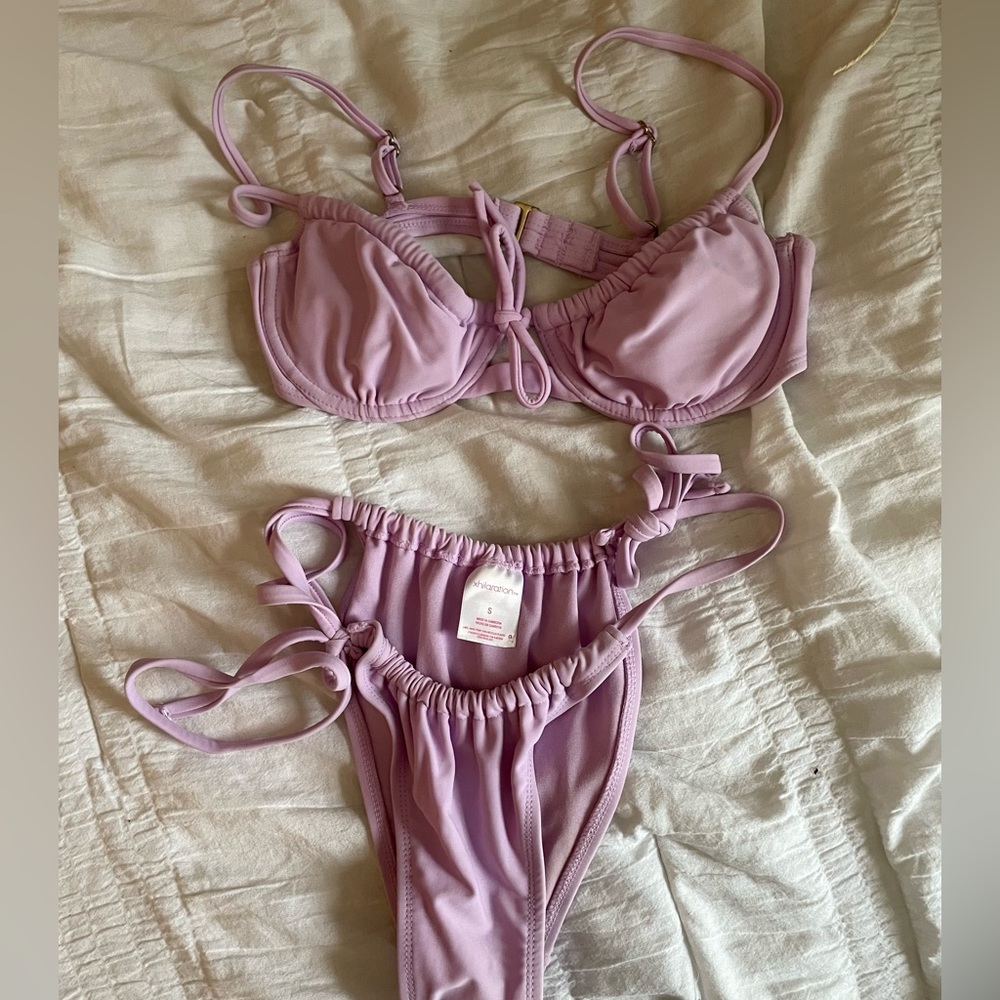 Purple lavender underwire bikini set